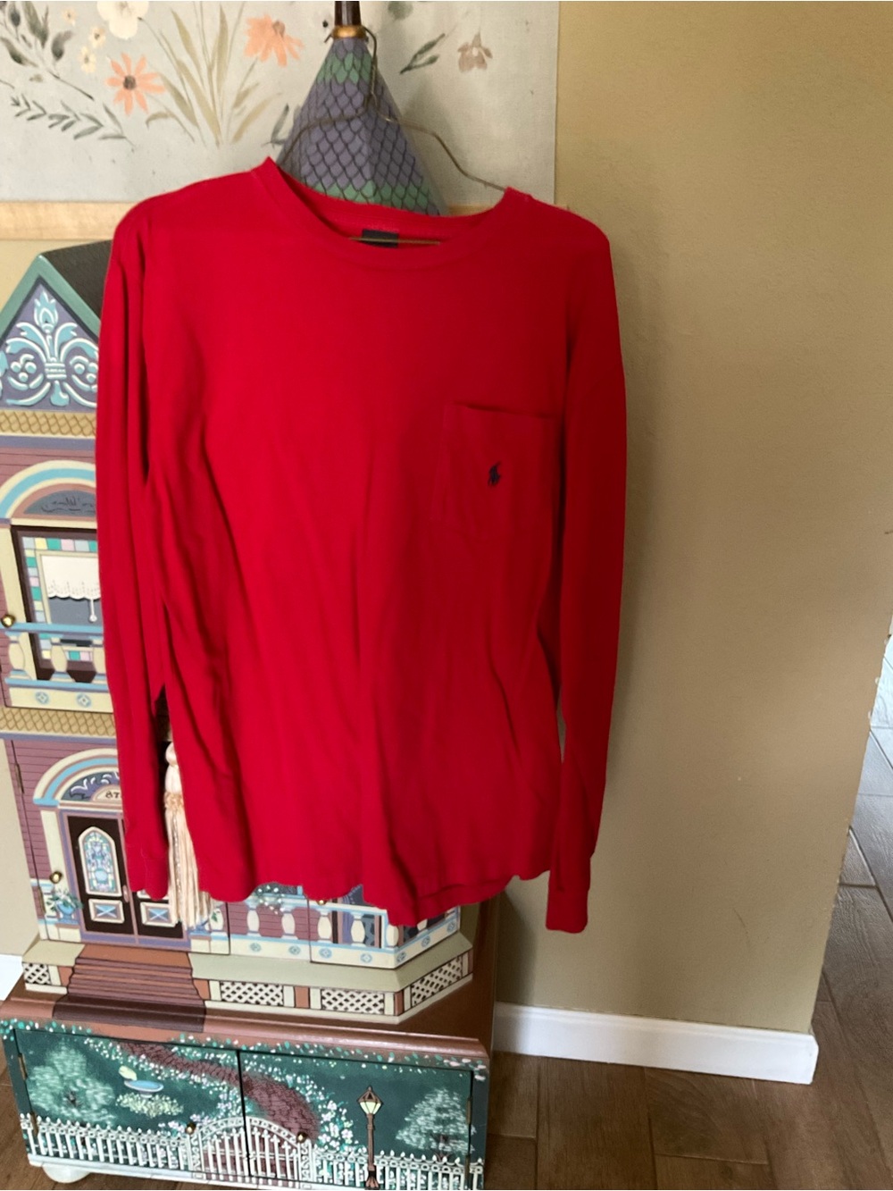 Ralph Lauren Men’s Long-Sleeve Pocket Tee — Red